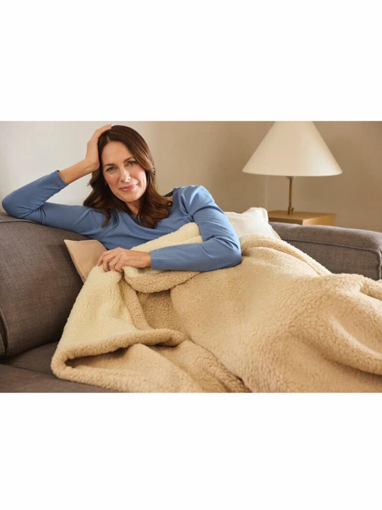 Sherpa-Decke Kuschelweich Taupe