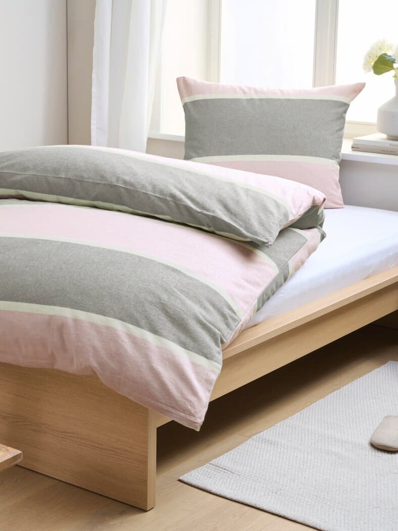 Melange-Flanell Bettwäsche-Set Rosa