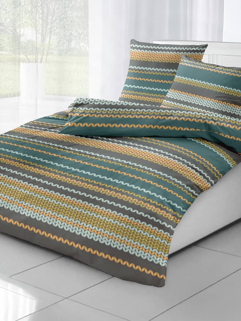 Renforce-Bettwäsche-Set Streifen Multicolor