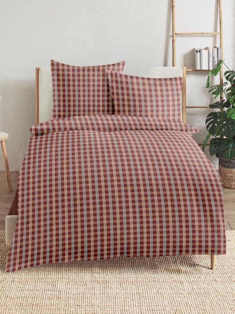 Feinbiber-Bettwäsche-Set Karo Multicolor
