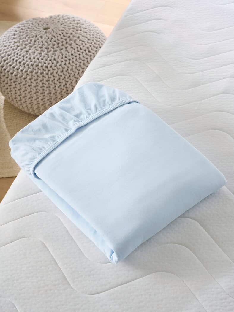 Jersey-Spannbettlaken Elastik Bleu