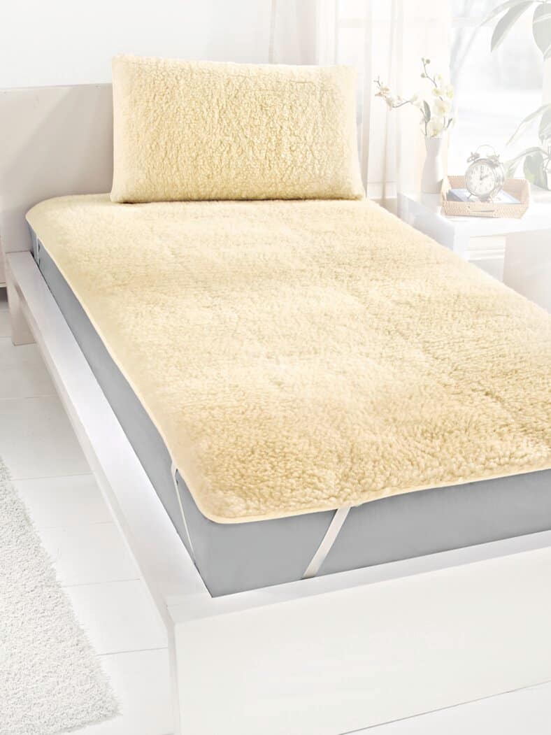 Schurwoll-Matratzenauflage Natur