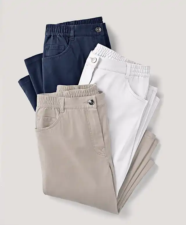 Lyocell-Stretchhose Supersoft in drei Farben.