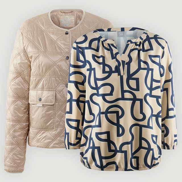 Beigefarbene Jacke und Bluse der Firma RABE.