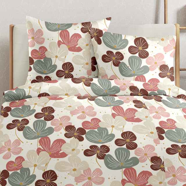 Renforce-Bettwäsche-Set Floral in einem Blumenmuster.